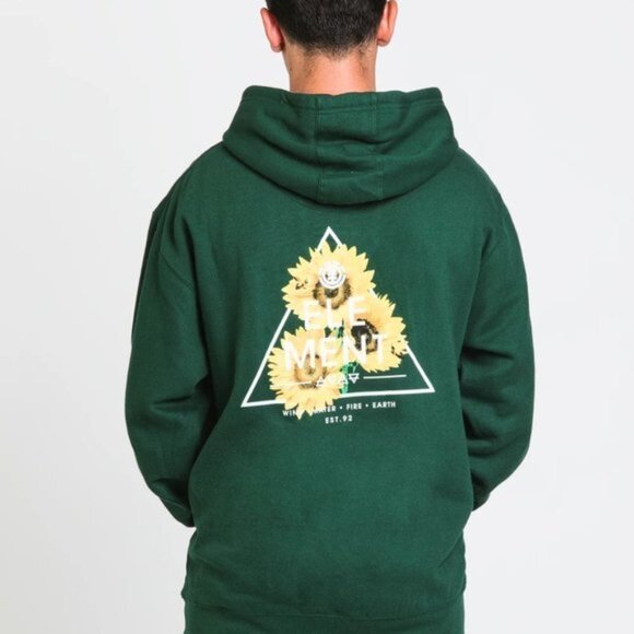 Element Men's Hoodie Size S Sunflower Green Fleece - Picture 4 of 7